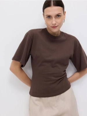Reserved - Taliowany t-shirt - brązowy