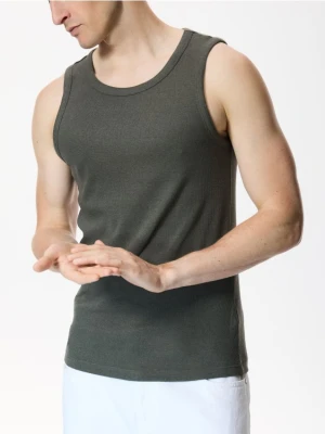 Reserved - Tank top z wiskozą - ciemnozielony