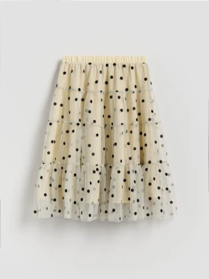 Reserved - Tiulowa spódnica w kropki - wielobarwny