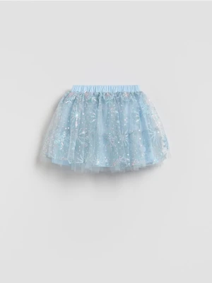 Reserved - Tiulowa spódnica z cekinami - jasnoniebieski