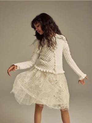 Zdjęcie produktu Reserved - Tiulowa spódnica z cekinami - kremowy