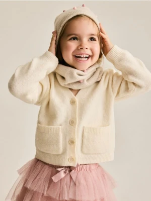 Reserved - Tiulowa spódnica z kokardką - brudny róż