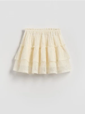 Reserved - Tiulowa spódnica - złamana biel