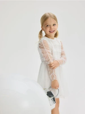 Reserved - Tiulowa sukienka - biały