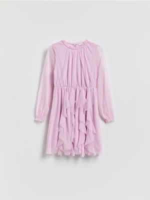 Reserved - Tiulowa sukienka - fioletowy
