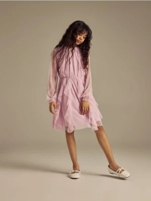 Reserved - Tiulowa sukienka - fioletowy