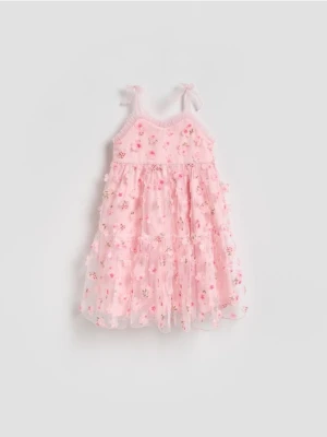 Reserved - Tiulowa sukienka na ramiączkach - wielobarwny