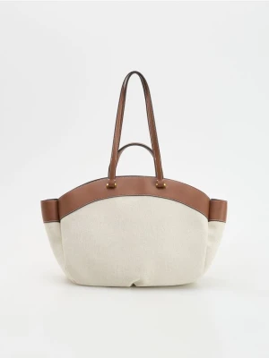 Reserved - Tkaninowa torebka shopper - brązowy