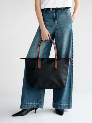 Reserved - Tkaninowa torebka shopper - czarny