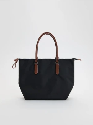 Reserved - Tkaninowa torebka shopper - czarny