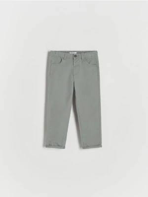 Reserved - Tkaninowe spodnie chino - ciemnozielony