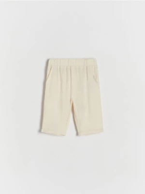 Reserved - Tkaninowe spodnie z lnem - złamana biel