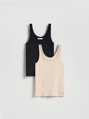 Reserved - Top na ramiączkach 2 pack - beżowy