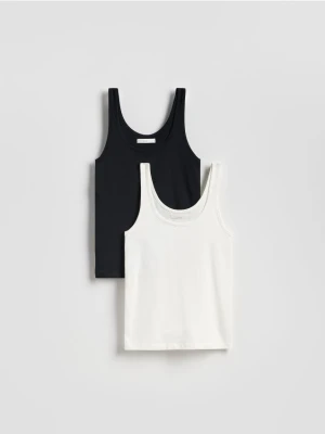 Reserved - Top na ramiączkach 2 pack - złamana biel