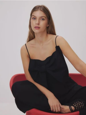 Reserved - Top na ramiączkach z kokardą - czarny