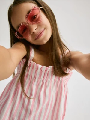 Reserved - Top w paski - pastelowy róż