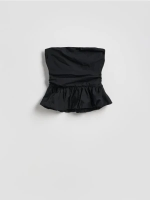 Reserved - Top z baskinką - czarny