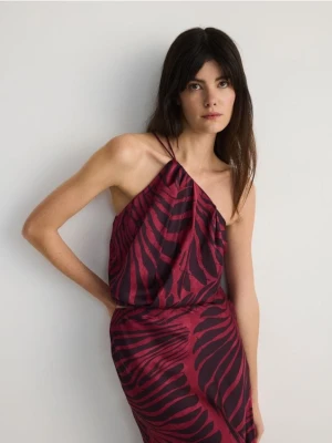 Reserved - Top z dekoltem halter - bordowy