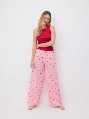 Reserved - Top z haftem 2 pack - intensywny róż