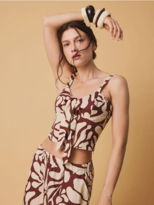 Reserved - Top z lnem - bordowy