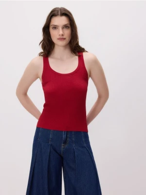 Reserved - Top z metalizowaną nitką - czerwony