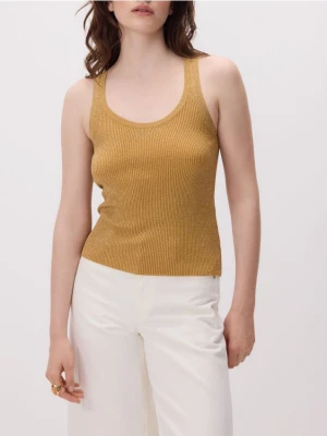 Reserved - Top z metalizowaną nitką - złoty
