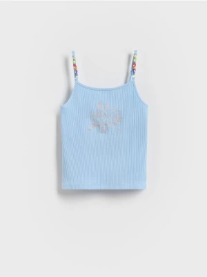 Reserved - Top z ozdobnymi ramiączkami - jasnoniebieski