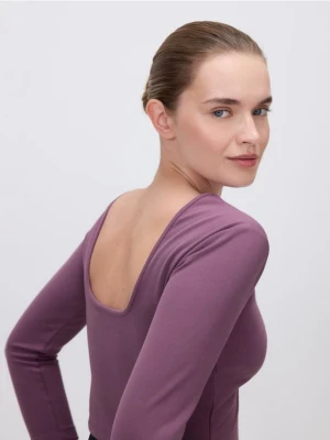 Reserved - Top z rękawem 3/4 - ciemnofioletowy