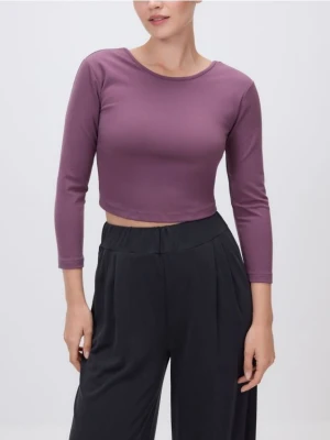Reserved - Top z rękawem 3/4 - ciemnofioletowy