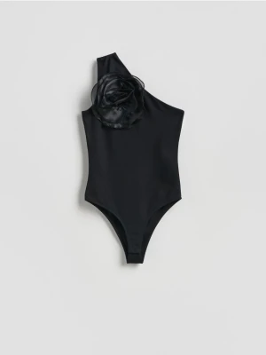 Reserved - Top z różą - czarny