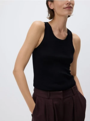 Reserved - Top z wełny i jedwabiu - czarny