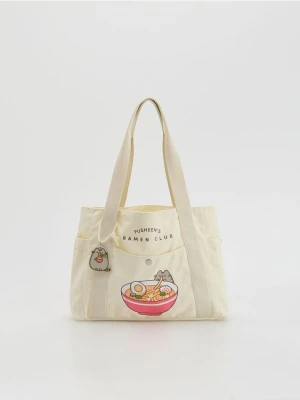Reserved - Torba shopper Pusheen - kremowy