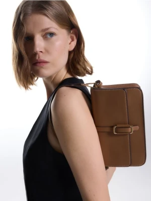 Reserved - Torebka crossbody z imitacji skóry - brązowy