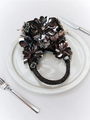 Reserved - Torebka handmade z cekinami - wielobarwny