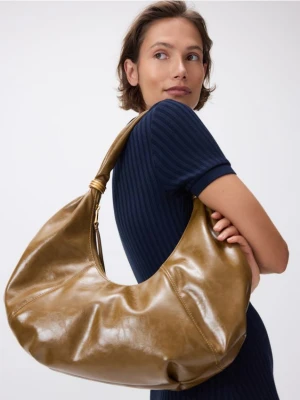 Reserved - Torebka hobo z detalami - brązowy