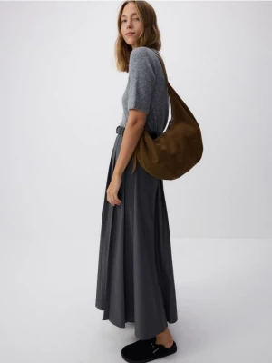 Reserved - Torebka hobo z naturalnego zamszu - brązowy