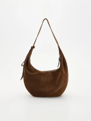 Reserved - Torebka hobo z naturalnego zamszu - brązowy