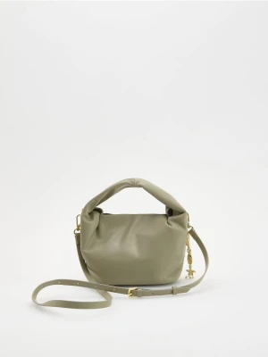 Reserved - Torebka hobo z zawieszką - oliwkowy