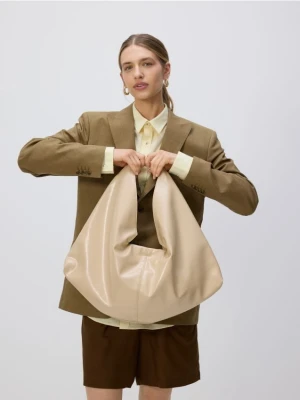 Reserved - Torebka hobo - złamana biel