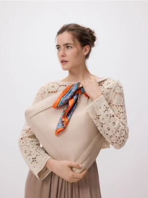 Reserved - Torebka hobo - złamana biel