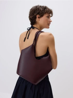 Reserved - Torebka koszyk z woreczkiem - mahoniowy