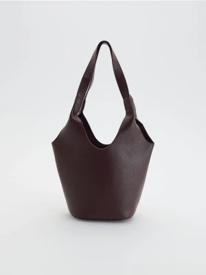 Reserved - Torebka koszyk z woreczkiem - mahoniowy