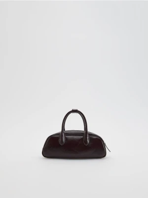 Reserved - Torebka kuferek - mahoniowy