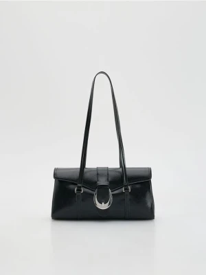 Reserved - Torebka na ramię z ozdobną klamrą - czarny