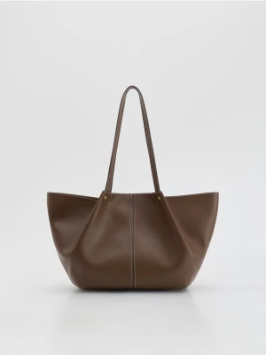 Reserved - Torebka shopper - beżowy