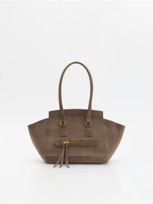 Reserved - Torebka shopper - beżowy