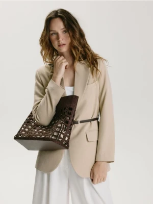 Reserved - Torebka shopper - ciemnobrązowy