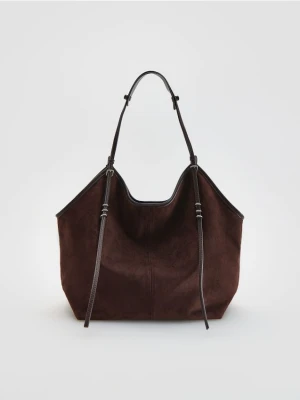 Reserved - Torebka shopper - ciemnobrązowy