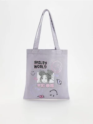 Reserved - Torebka shopper SmileyWorld® - lawendowy