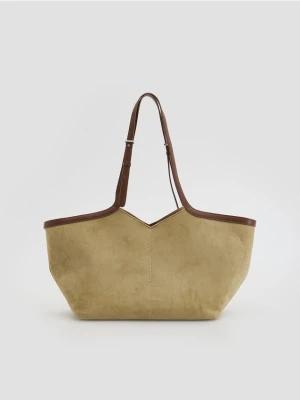 Reserved - Torebka shopper z imitacji zamszu - wielobarwny